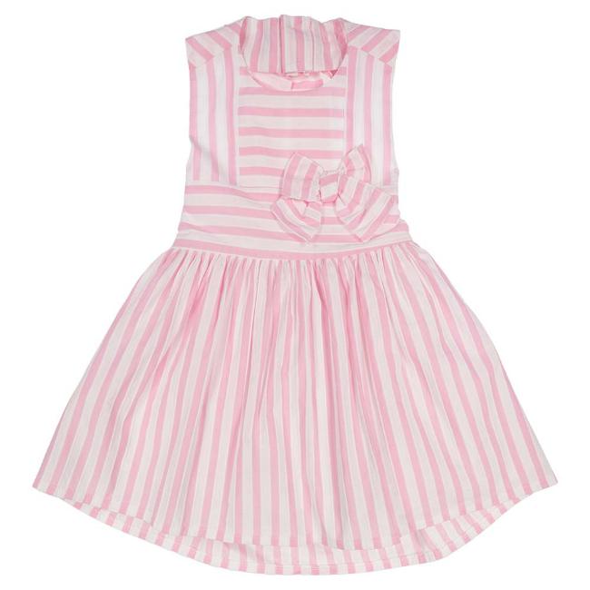 Picture of Miss P Girls Wide Stripe Halterneck Dress - White Pink 