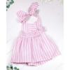 Picture of Miss P Girls Wide Stripe Halterneck Dress - White Pink 
