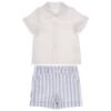 Picture of Miss P Toddler Boys Shirt & Stripe Short Set - White Blue