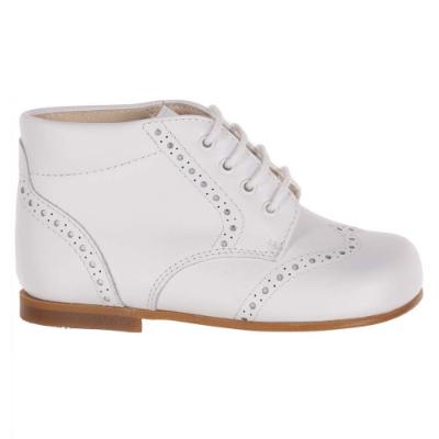 Picture of Panache Traditional Lace Up Toddler Boot - White Leather 