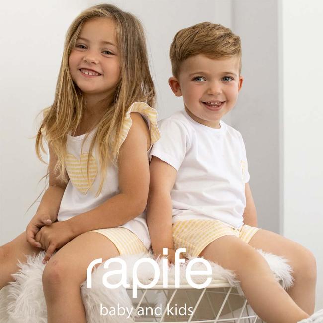 Picture of Rapife Girls Stripe Ruffle Tunic & Shorts Set - Lemon