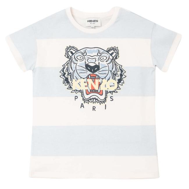Picture of Kenzo Kids Boys Striped Tiger T-shirt - Blue