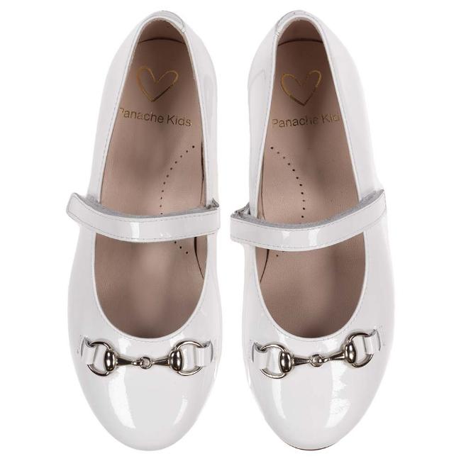 Picture of Panache Girls Snaffle Mary Jane Shoe - White Patent