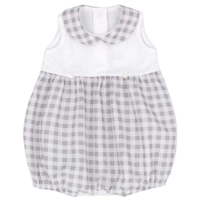 Picture of Rapife Baby Boys Gingham Romper - Grey