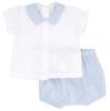 Picture of Rapife Baby Boys Fine Stripe Shorts & T-Shirt Set - Pale Blue