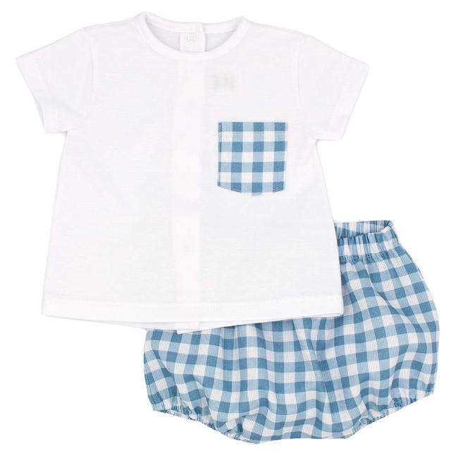 Picture of Rapife Baby Boys Gingham Shorts & T-Shirt Set - Green