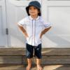 Picture of Emile Et Rose Boys Billy Shorts Shirt & Hat Set - Navy