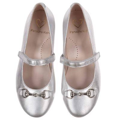 Picture of Panache Girls Snaffle Mary Jane Shoe - Silver Leather