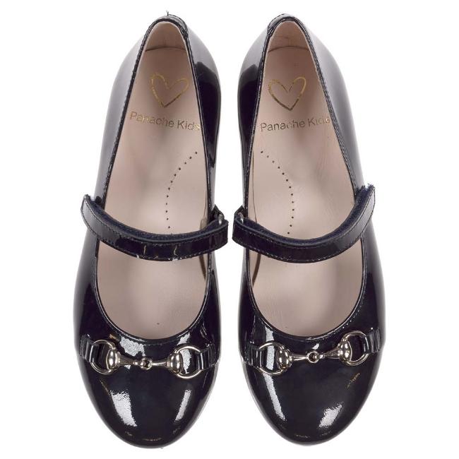 Picture of Panache Girls Snaffle Mary Jane Shoe - Navy Blue Patent