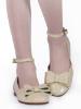 Picture of Panache Girls Double Bow Ankle Strap Shoe - Tangon Cream 