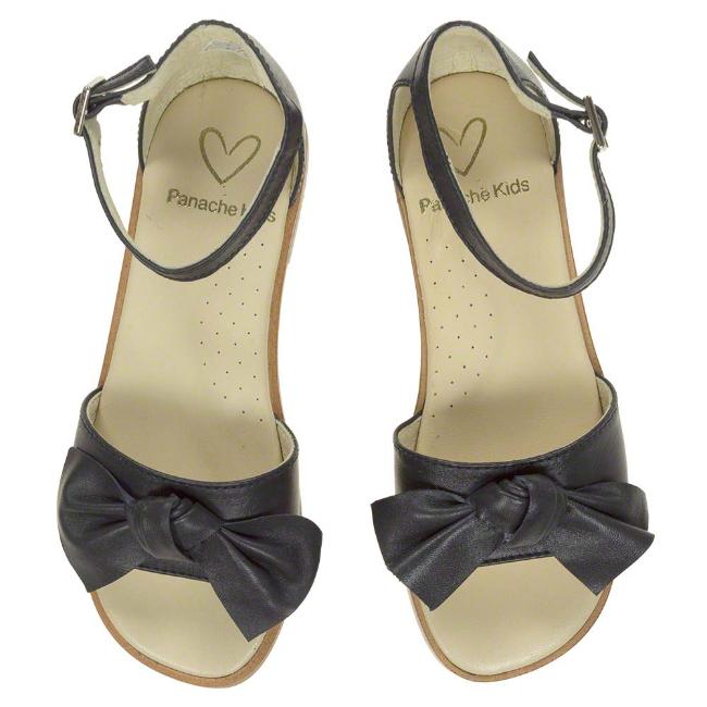 Picture of Panache Girls Knot Front Bow Sandal - Navy Leather
