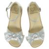 Picture of Panache Girls Knot Front Bow Sandal - Metallic Silver 