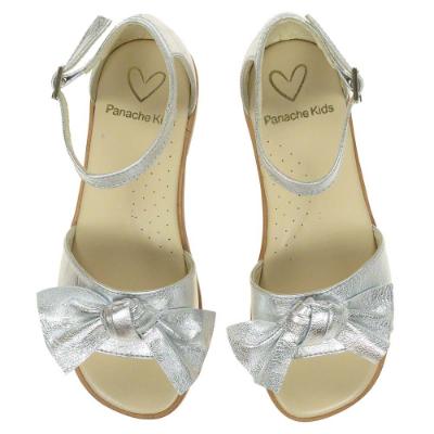 Picture of Panache Girls Knot Front Bow Sandal - Metallic Silver 