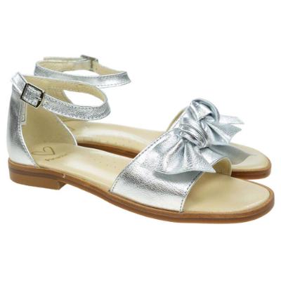 Picture of Panache Girls Knot Front Bow Sandal - Metallic Silver 