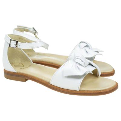 Picture of Panache Girls Knot Front Bow Sandal - White Leather