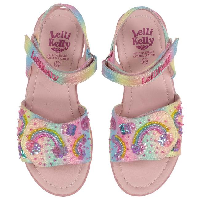 Picture of Lelli Kelly Happy Rainbow Easy On Beaded Sandal - Fantasia Multi 