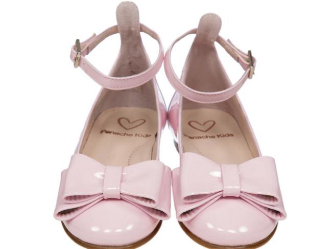 Picture of Panache Girls Double Bow Ankle Strap Shoe - Strawberry Pink 