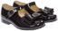 Picture of Panache Girls Double Bow Mary Jane Shoe  - Black Patent