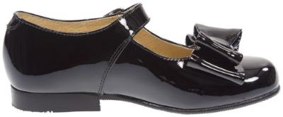 Picture of Panache Girls Double Bow Mary Jane Shoe  - Black Patent
