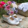 Picture of Panache Girls Mary Jane Shoe - Metalic Silver Leather