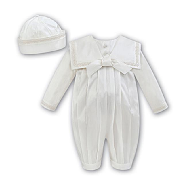 Picture of Sarah Louise Boys Silk Ceremony Shortie & Hat Set - Ivory