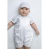 Picture of Sarah Louise Boys Christening Shortie & Hat Set - Ivory