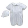 Picture of Sarah Louise Boys Christening Shortie & Hat Set - White