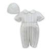 Picture of Sarah Louise Boys Pleated Christening Shortie & Hat Set - Ivory 