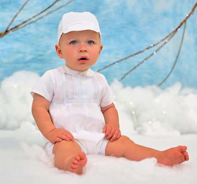 Picture of Sarah Louise Boys Shortie & Hat Set - White 
