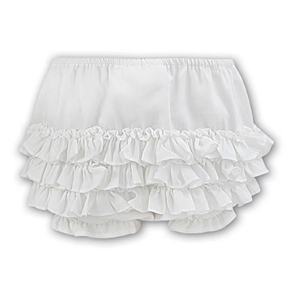 Sarah Louise Girls Frilly Knickers - Ivory.