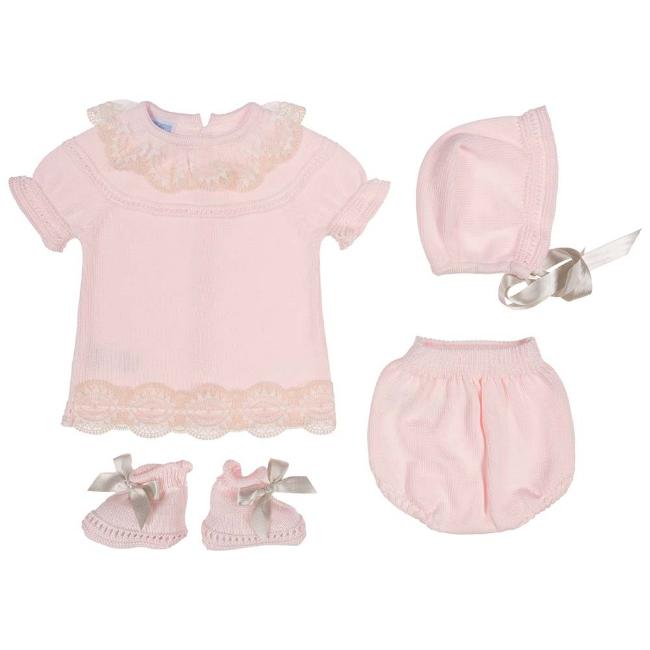 Picture of Mac Ilusion Boxed Baby 4 Piece Knitted Jampant Set - Pink Beige