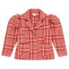 Picture of A Dee Morgan Check Blazer With Diamante Teddy - Red