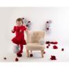 Picture of Little A Girls Fern Faux Fur Trim Dress - Red