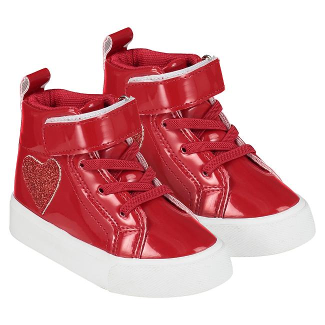 Picture of Little A Girls Sweetheart Glitter Hi Top.- Red
