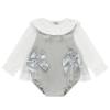 Picture of Little A Girls Flo Tulle Bow Romper - Silver