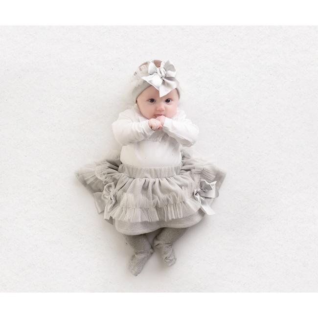 Picture of Little A Girls Freida Lurex Skirt Set - White Silver