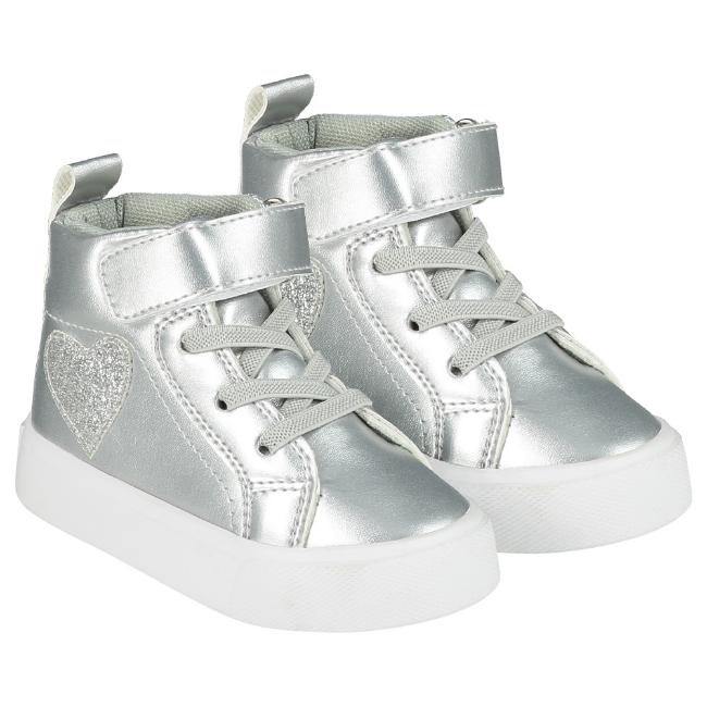 Picture of Little A Girls Sweetheart Glitter Hi Top.- Silver