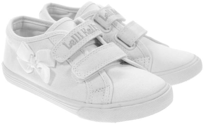 Picture of Lelli Kelly Girls Lily Canvas School Pump - White