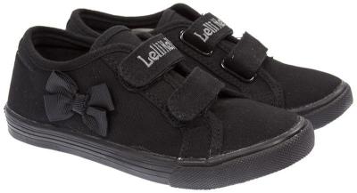 Picture of Lelli Kelly Girls Lily Canvas School Pump - Black 
