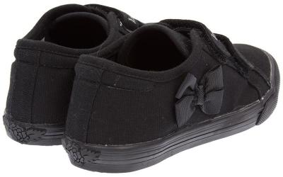 Picture of Lelli Kelly Girls Lily Canvas School Pump - Black 