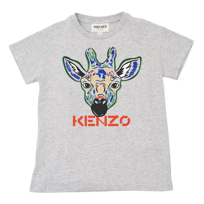 Picture of Kenzo Kids Boys Giraffe Logo T-shirt - Grey