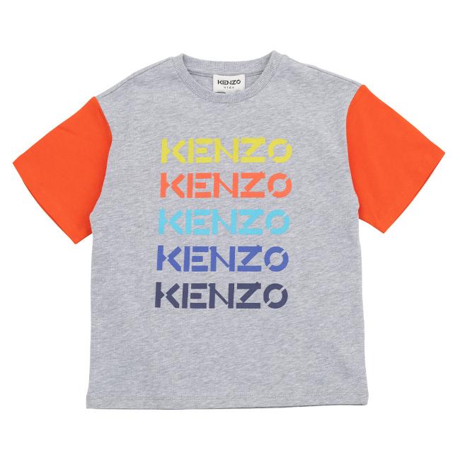 Picture of Kenzo Kids Boys Multi Logo T-shirt - Grey