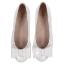 Picture of Panache Girls Double Bow Flat Pump Shoe - White Patent