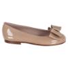 Picture of Panache Girls Double Bow Flat Pump Shoe - Arena Beige Patent
