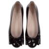 Picture of Panache Girls Double Bow Flat Pump Shoe - Black Patent