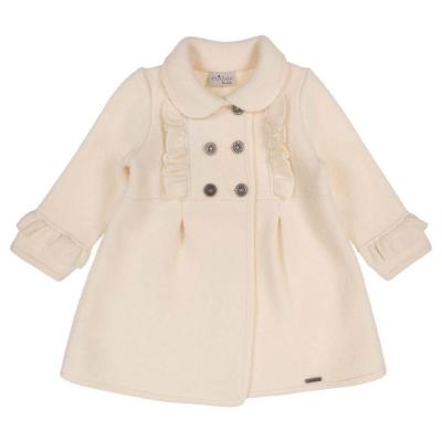 Picture of Marae Kids Girls Merino Wool Ruffle Coat - Ivory