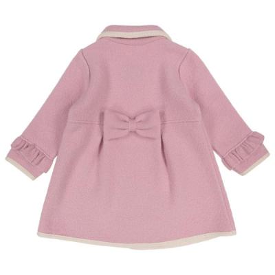 Picture of Marae Kids Girls Merino Wool Ruffle Coat - Pink Ivory