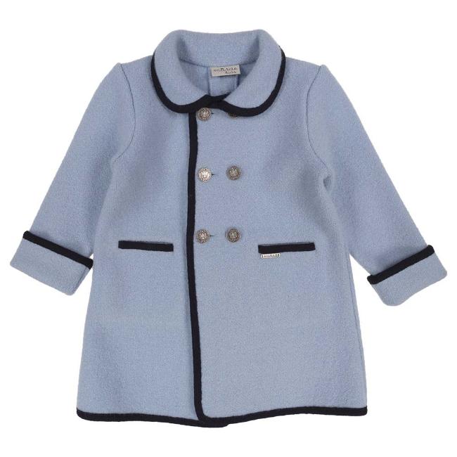 Picture of Marae Kids Boys Merino Wool Coat - Light Blue & Navy