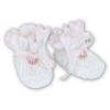 Picture of Sarah Louise Girls Smocked Baby Booties - White Pink