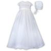 Picture of Sarah Louise Girls Lace Gown & Bonnet Set - White